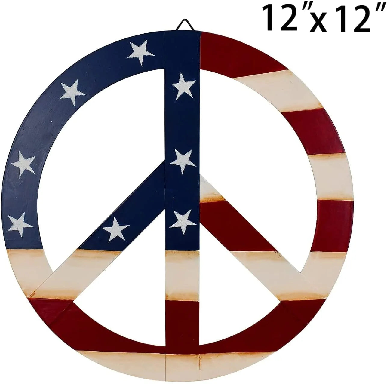 Rustic Metal Peace Sign for Home Decor Decorative Metal Hanging Peace Sign Wall Decor