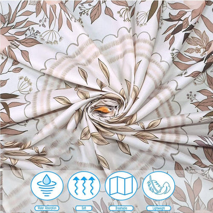 Orange Bohemian Tapestry Wall Hanging, Mandala Floral Medallion Hippie Tapestry with Light Brown Aesthetic Wreath Design, Cream Wall Decor Blanket for Bedroom Home Dorm