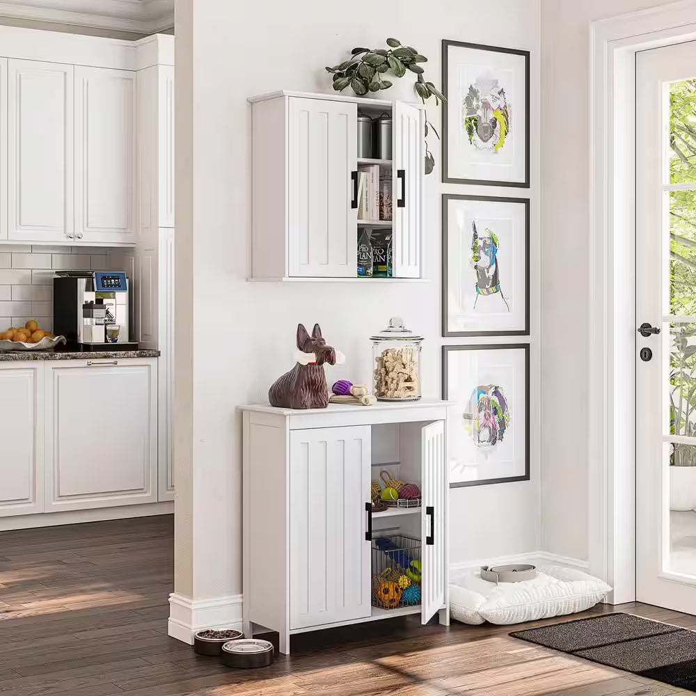 Monroe 23.63 In. W X 8.69 In. D X 23.75 In. H Bathroom Storage Wall Cabinet with Adjustable Shelves in White