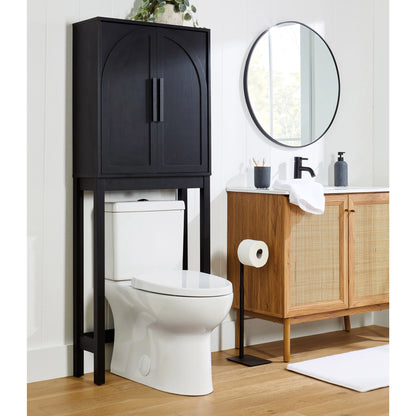 Juliet Over-The-Toilet Space Saver Cabinet, 2 Adjustable Shelves, Black