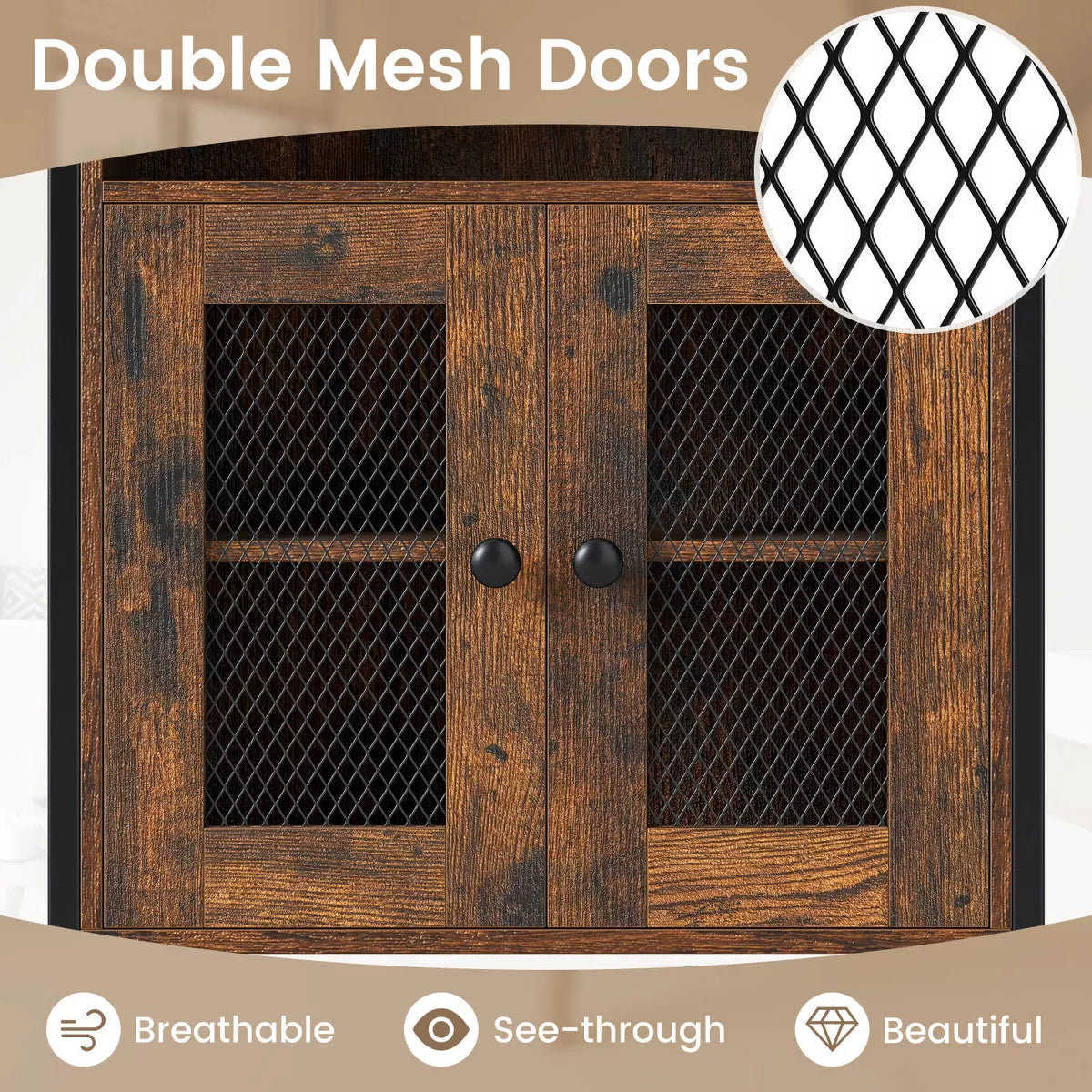 Costway over the Toilet Cabinet room Toilet Storage Organizer with Double Door Cabinet