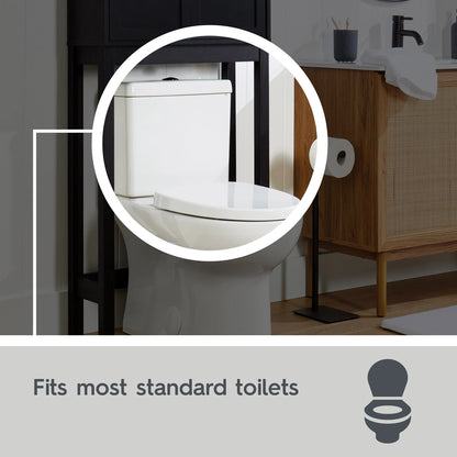 Juliet Over-The-Toilet Space Saver Cabinet, 2 Adjustable Shelves, Black