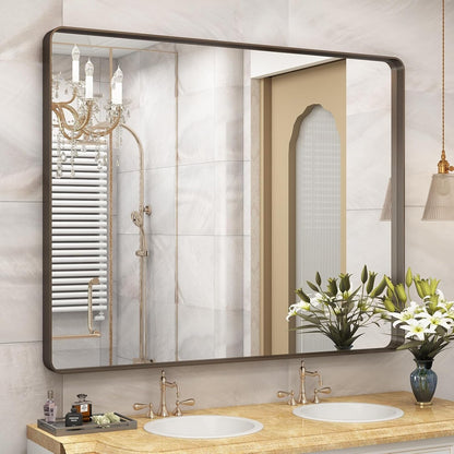 Aluminum Alloy Framed Tempered Glass Wall Decor Vanity Bathroom Mirror