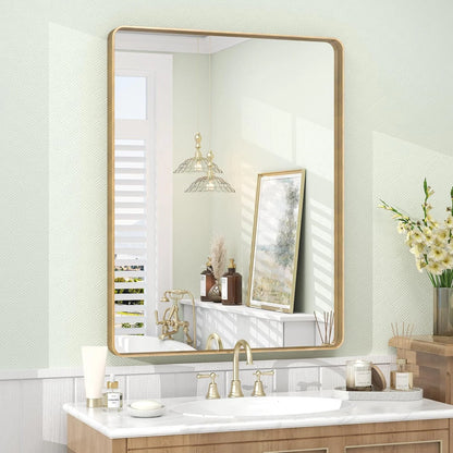 Aluminum Alloy Framed Tempered Glass Wall Decor Vanity Bathroom Mirror