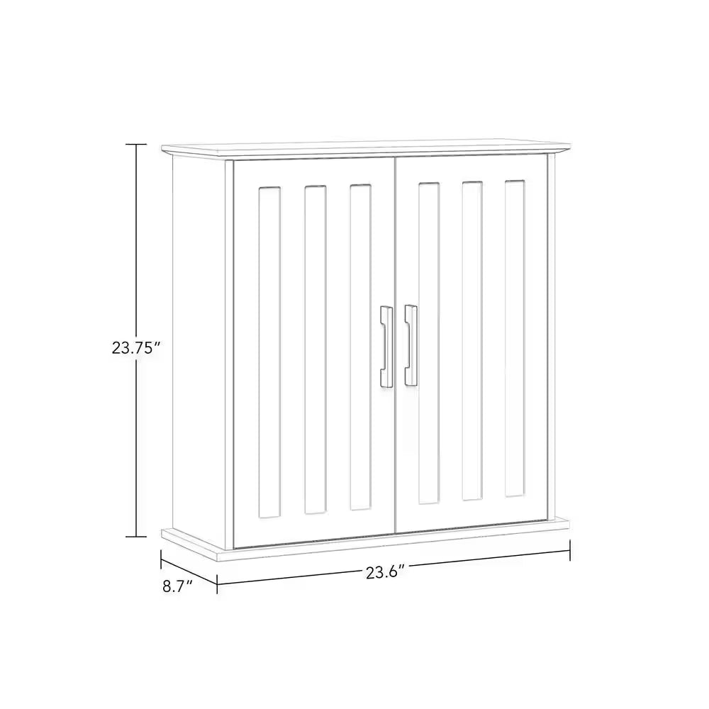 Monroe 23.63 In. W X 8.69 In. D X 23.75 In. H Bathroom Storage Wall Cabinet with Adjustable Shelves in White