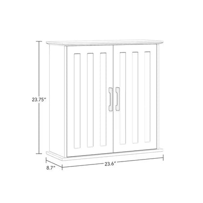 Monroe 23.63 In. W X 8.69 In. D X 23.75 In. H Bathroom Storage Wall Cabinet with Adjustable Shelves in White
