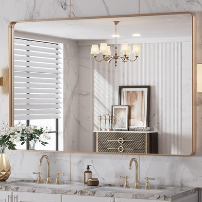 Aluminum Alloy Framed Tempered Glass Wall Decor Vanity Bathroom Mirror