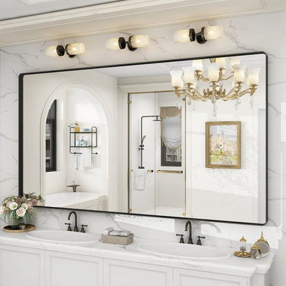 Aluminum Alloy Framed Tempered Glass Wall Decor Vanity Bathroom Mirror