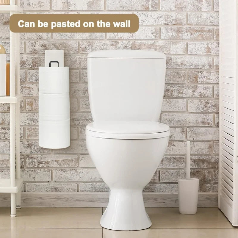 Bathroom Toilet Paper Holder with Storage Extra 3 Rolls, over the Tank Toilet Paper Holder Wall Mount, Small Restroom Organizer