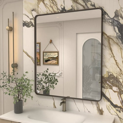 Aluminum Alloy Framed Tempered Glass Wall Decor Vanity Bathroom Mirror
