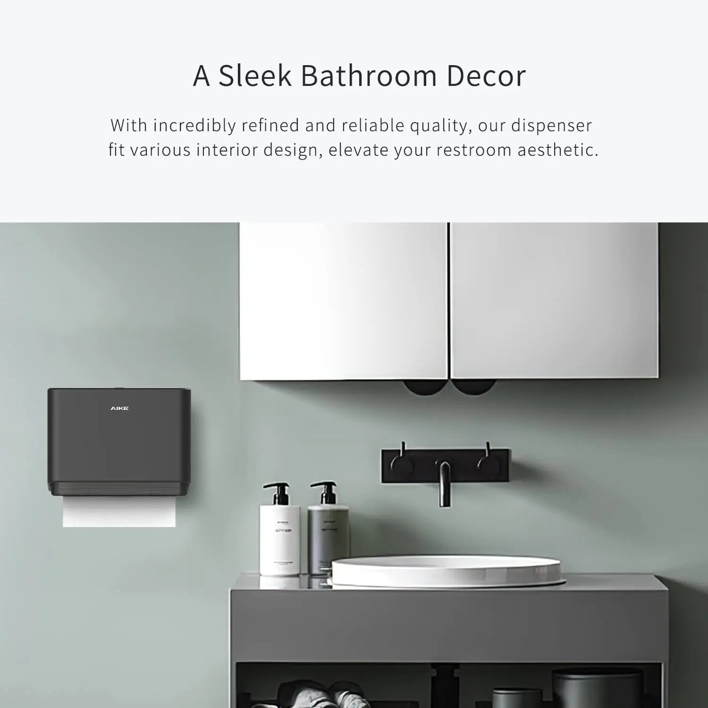 Professional Paper Towel Holder Wall Mount Punch Free Tissue Dispenser with Smart Lock Paper Box for Toilet Bedroom Kitchen