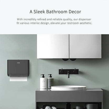Professional Paper Towel Holder Wall Mount Punch Free Tissue Dispenser with Smart Lock Paper Box for Toilet Bedroom Kitchen