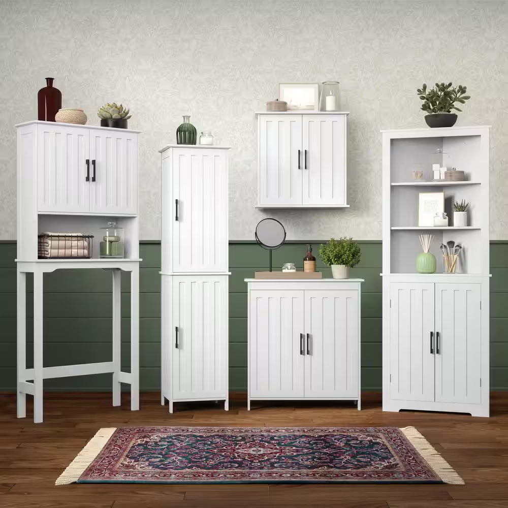 Monroe 23.63 In. W X 8.69 In. D X 23.75 In. H Bathroom Storage Wall Cabinet with Adjustable Shelves in White