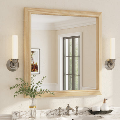 5-Year Warranty Full Size Farmhouse Beveled Metal Rectangle Wall Bathroom Vanity Mirrors