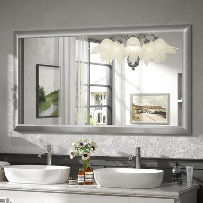 5-Year Warranty Full Size Farmhouse Beveled Metal Rectangle Wall Bathroom Vanity Mirrors