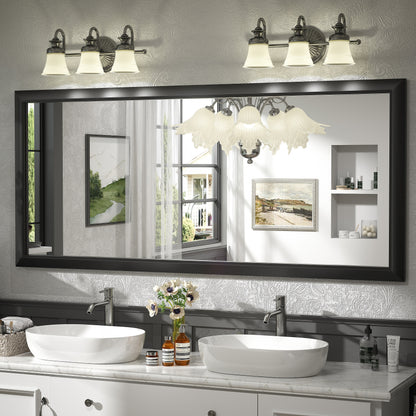 5-Year Warranty Full Size Farmhouse Beveled Metal Rectangle Wall Bathroom Vanity Mirrors