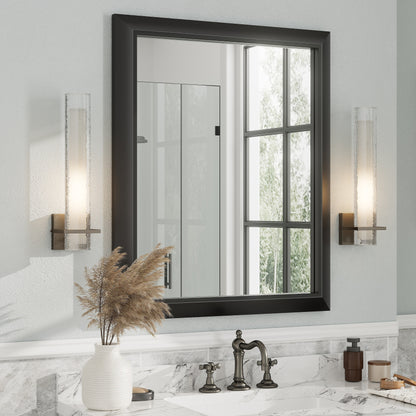 5-Year Warranty Full Size Farmhouse Beveled Metal Rectangle Wall Bathroom Vanity Mirrors