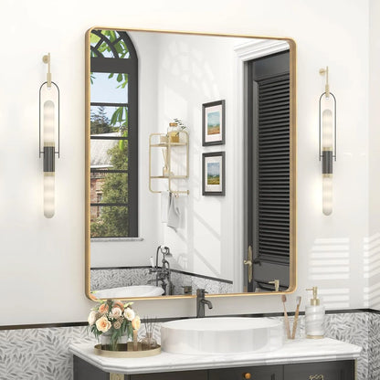 Aluminum Alloy Framed Tempered Glass Wall Decor Vanity Bathroom Mirror