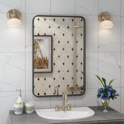 Aluminum Alloy Framed Tempered Glass Wall Decor Vanity Bathroom Mirror