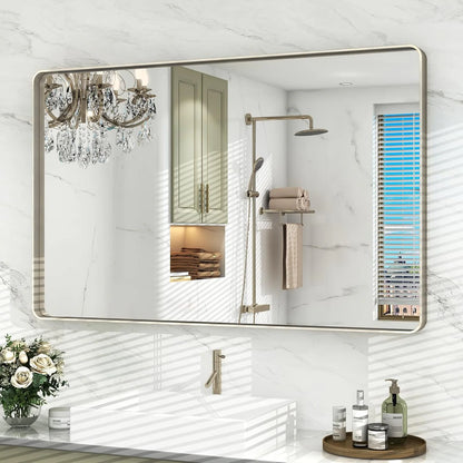 Aluminum Alloy Framed Tempered Glass Wall Decor Vanity Bathroom Mirror