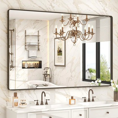 Aluminum Alloy Framed Tempered Glass Wall Decor Vanity Bathroom Mirror