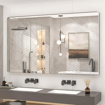 Aluminum Alloy Framed Tempered Glass Wall Decor Vanity Bathroom Mirror