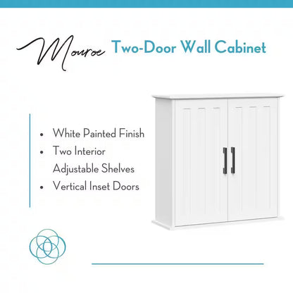 Monroe 23.63 In. W X 8.69 In. D X 23.75 In. H Bathroom Storage Wall Cabinet with Adjustable Shelves in White