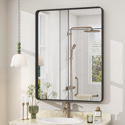 Aluminum Alloy Framed Tempered Glass Wall Decor Vanity Bathroom Mirror
