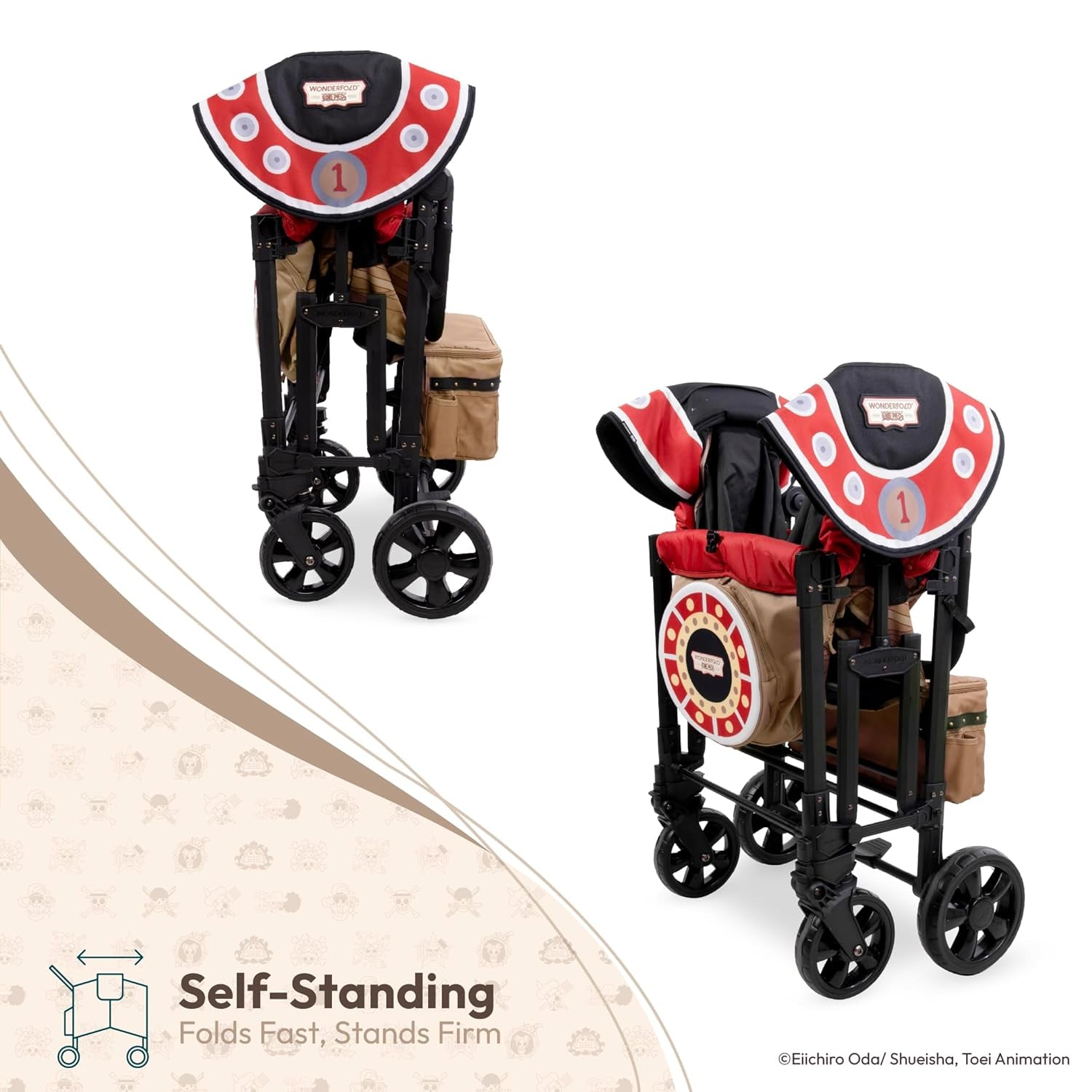 ONE Piece Thousand Sunny Limited Edition 4 Seater Stroller Wagon - Spacious, Safe, and Stylish Ride with All-Terrain Wheels