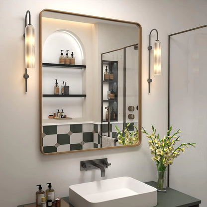 Aluminum Alloy Framed Tempered Glass Wall Decor Vanity Bathroom Mirror