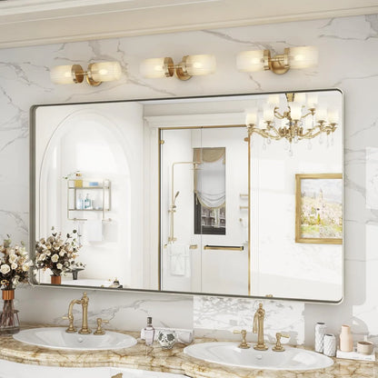 Aluminum Alloy Framed Tempered Glass Wall Decor Vanity Bathroom Mirror