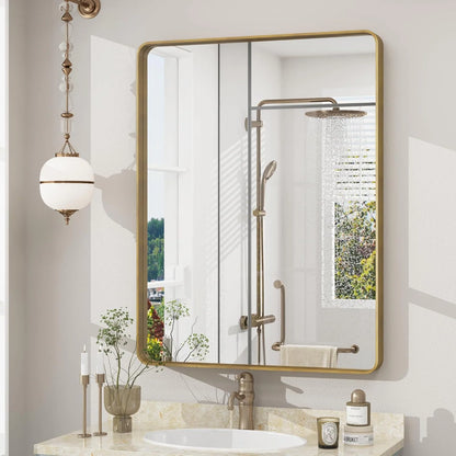 Aluminum Alloy Framed Tempered Glass Wall Decor Vanity Bathroom Mirror