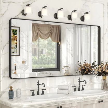 Aluminum Alloy Framed Tempered Glass Wall Decor Vanity Bathroom Mirror